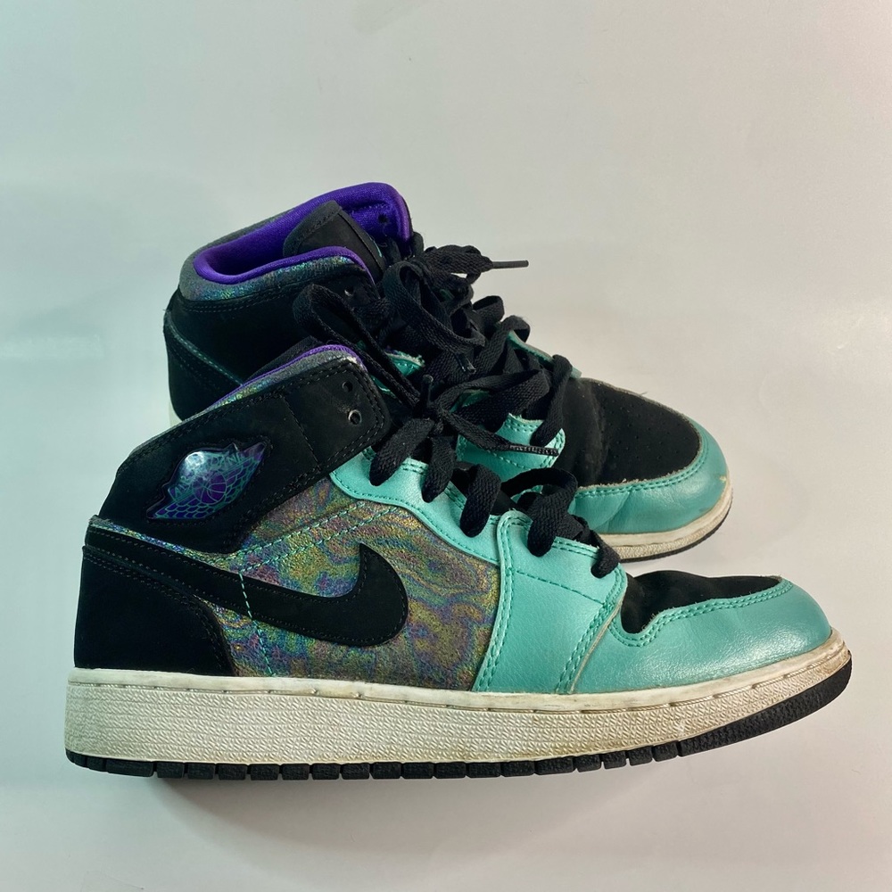 Girls 5Y Air Jordan 1 Mid atomic teal black ultra